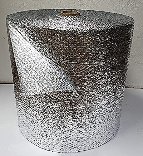 Selbstklebende Aluminiumfolie, Isolierrolle, wasserdichte Dampfsperre, Wärmespeicherung, für Dachboden, Wand, Boot, Wohnwagen, Haus, Schuppen, doppellagig, 5 mm dick (Größe: 1 x 20 m)