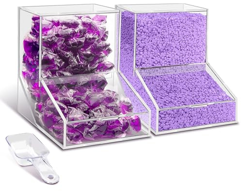 Laundry Pods Container, Acrylic Candy Dispenser with 2 Lid, Dishwasher Pod Holder, Laundry Detergent Container, Laundry Organization for Laundry Room, Home, kitchen, Office Used- Stand, 2pcs