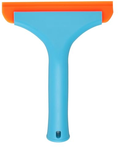 sourcing map Escobilla de goma de ducha de 6 pulgadas de longitud con mango antideslizante para limpiacristales y puertas de cristal, color azul