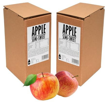 PRESSUICE Cloudy Apple Juice 100% Cold-Pressed NFC 2 x 5 l | Bag-in-Box with Tap, Semi-Sweet Flavour, Not From Concentrate, Naturally Cloudy, No Added Sugar, No Additives, Vegan
