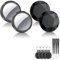 QCOQ Air Tracker Tags-4 Pack Black | Bluetooth Tracker Work with Apple Find My (iOS Only), Smart Tag with Protective Case/Keychain/Lanyard, Item Finder for Luggage/Key/Suitcase, Replaceable Battery