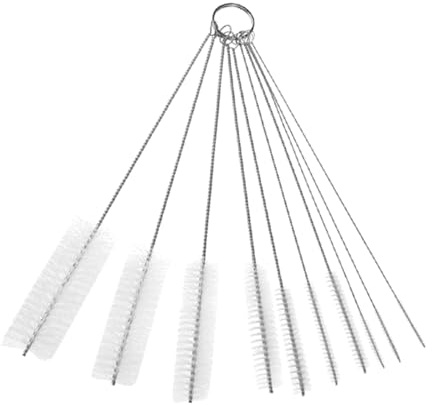 UTHCLO Drinking Straw Cleaning Brushes with Stainless Steel and Nylon 10pcs Set for Cleaning Hard to Access Corners and Funnel Necks in Kitchen, Suitable for Juicer and Cylinder