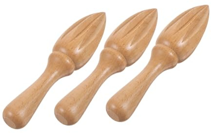 Mipcase 3 Pièces Presse-agrumes Manuel en Bois Naturel sans Peinture, Presse-agrumes à Main pour Citrons, Oranges, Citrons Verts, Squeezer Polyvalent pour Cuisine, Fêtes et Boissons DIY