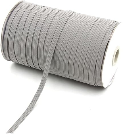20 metros de bandas elásticas de 3 mm / 6 mm, cinta elástica de goma, hilo elástico for manualidades, costura decorativa, cinturillas, accesorios for prendas de vestir(Gray,6mm)