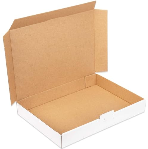 50 Maxibriefkartons 350x250x50 mm weiß DIN A4 B4 bis 2 kg MB-5 (50 Stück) | Warensendung Büchersendung Maxibrief Versandkarton Deutsche Post DHL