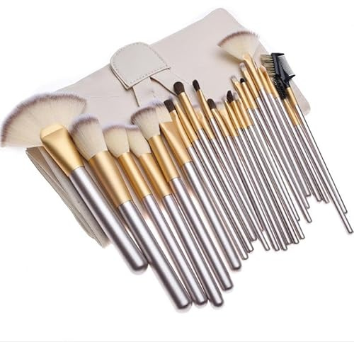 Makeup Brush Set with Case, 18-Piece Cosmetic Brushes Kit for Foundation, Powder, Blush, Contour & Eyeshadow – Soft Synthetic Bristles Travel Makeup Tools