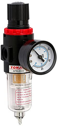 Aceite Agua Separador Filtro, 1/4 Regulador Aceite Agua, Aire Regulador Presión, Agua Aire Regulador Presión, Para Calibrador con Manómetro Herramientas Neumáticas Comprimido Procesador de Gas