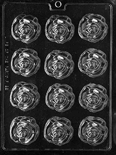 Grandmama's Goodies F086 Medium Open Rose Chocolate Candy Soap Mold with Exclusive Molding Instructions