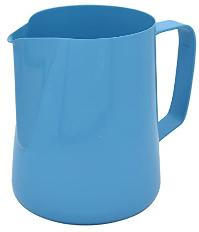 Sipliv 20 oz (600 ml) de acero inoxidable espresso jarras humeantes leche espumante jarra crema macchiato capuchino latte art making jarra tazas jarra espumante - azul