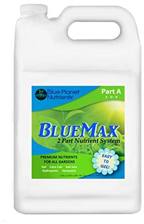 BlueMax Part A Gallon (128 oz) Premium Nutrients for All Gardens! | Grow Flowers, Herbs, Vegetables, Fruit | Soil Hydroponic Aeroponic Coco Coir Soil-Less | Blue Planet Nutrients