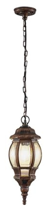 Lindby Außenleuchte Nadesha (spritzwassergeschützt (Retro, Vintage Antik) in Gold/Messing (1 flammig E27) - Pendelleuchte außen