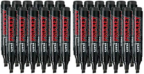 Uni-Ball Flipchartmarker PROCKEY, Meißelspitze, 6.0 mm breit, 24er Pack Schwarz