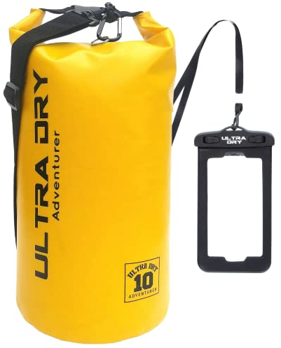 Premium Waterproof Bag, Sack with Phone Dry Bag and Long Adjustable Shoulder Strap Included, Perfect for Kayaking/Boating/Canoeing/Fishing/Rafting/Swimming/Camping/Snowboarding (Yellow, 5 L)