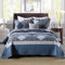 Qucover Couvre-lit 220x240 Bleus à Motif de Patchwork Couverture Matelassée avec Oreiller Luxe Style élégant,Dessus de lit Décoratif Réversible Léger