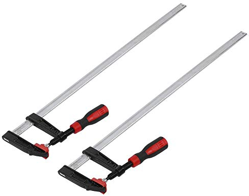 F-Bar Schraubzwingen Set aus hochwertig Stahl 2 Stück Spanner 80 x 600 mm Zwingen Schraub-Zwinge F-Klemmzwinge Schraubklemme Einhandzwinge Mit Rutschfestem Griff für Holzbearbeitung präzises Fixieren