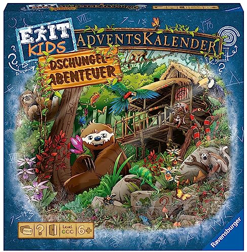 Ravensburger 18957 - EXIT Adventskalender Kids - Dschungel-Abenteuer - 24 Rätsel für EXIT-Begeisterte ab 6 Jahren