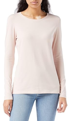 Amazon Essentials Women's Långärmad T-shirt med rund hals klassisk passform (finns i plusstorlek), Blekrosa, M