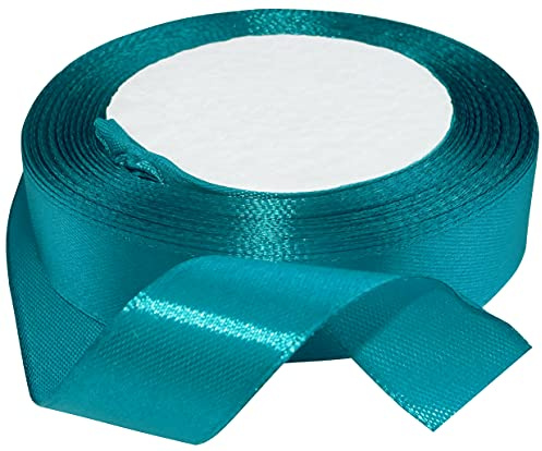 AERZETIX - C50382 - Satinband dekorativ glänzend fein - 20mm x 22 meter - türkis - kreative projekte nähkunst geschenkverpackung zur geburtstagsfeier