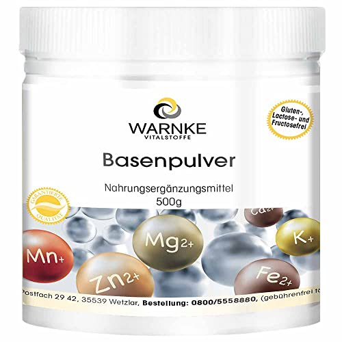 Basenpulver 500g - Mit 9 Mineralstoffen und Spurenelementen, Säuren-Basen-Haushalt, Vegan | Warnke Vitalstoffe - Deutsche Apothekenqualität