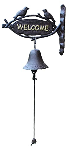 Türklopfer Gusseisen Vögel Türklingel, Antike Wandbehang Glocken Landhausstil Dekor Abendessen Glocke Innen Außen Willkommensglocken, Ladentürklingel (Size : 24 × 10 × 28cm) (24 × 10 × 28cm