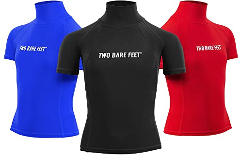 Two Bare Feet Kids Short Sleeve Rash Vest UPF50+ UV Protection – Boys & Girls Rash Guard for Surfing, Swimming & Watersports (Blue, S)