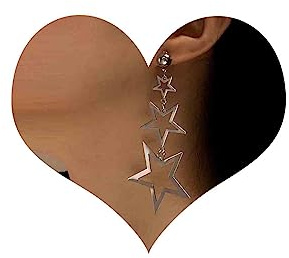 Cimenexe Böhmische Stern Ohrringe Silber Stern Ohrringe Hohl Sterne Ohrring Lang Dreifach Sterne Ohrstecker Schmuck Für Frauen Und Mädchen