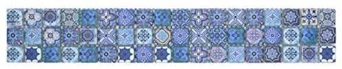Fliesen Bordüre MosaikGlasmosaik mit Beschichtung Retro Biscuit blau Küchenrückwand Duschwand | 10 Mosaikbordüren