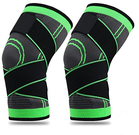 YUNYAN 2 Stücke Kniebandage Sport Kniestütze mit Verstellbaren Riemen Medizinischer Knieschützer Kniebandage Männer Damen für Sportarten und entlastet das Kniegelenk Knieschmerzen-XL