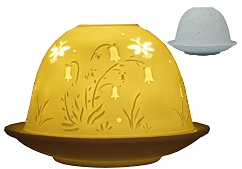 CBK-MS Dome Light Glockenblume Glocken Blume Porzellan ca. Ø 12 cm Höhe 8,5 cm Windlicht Teelichthalter Teelicht