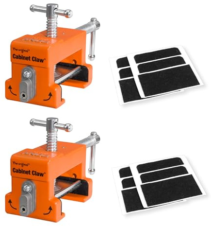 PONY 2-Pack Cabinet Clamps, 8510 Cabinet Claw, Face Frame Clamps for Installing Cabinets, 440 lbs Load Limited Orange