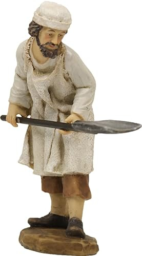 FADEDA 2 panettieri con tagliapane/altezza: 11 cm/dipinti a mano/presepe fedeli ai dettagli, decorazione da tavolo di Natale accessori presepe