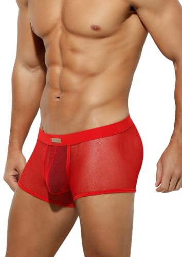 Casey Kevin Boxershorts Herren Unterwäsche Durchsichtige Männer Reizwäsche | Unterhosen Mesh Boxers 3cm Breiter Bund Leichte Passform S-3XL