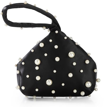 BABEYOND Clutch-Geldbörsen für Damen – Satin-Abendtasche, Dreieck-Geldbörse, Perlen-Handtasche für Hochzeit, Abschlussball, Party