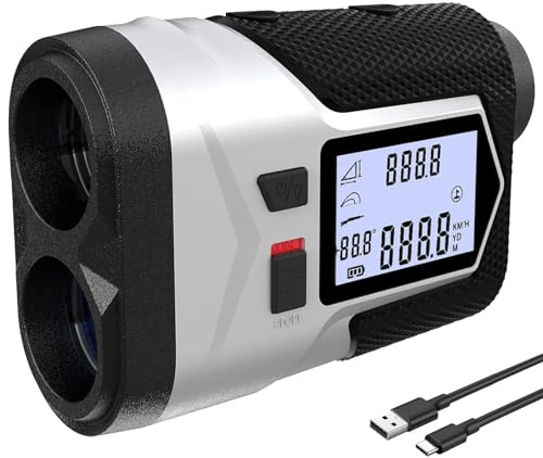 Golf Rangefinder 1200Yds – Rechargeable Laser Distance Finder with Flag Lock, Slope Mode, Side LCD, 6X Magnification, USB-C, for Yardage & Club Selection