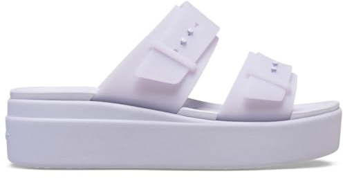 Crocs Brooklyn BuckleFrostedLowWedge, Sandali Donna, Purple Moon, 34/35 EU
