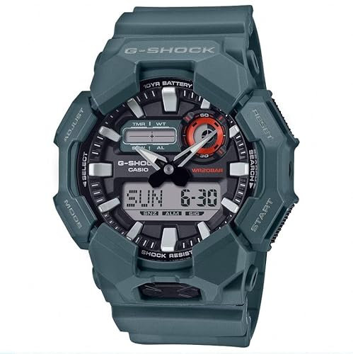 Casio G-Shock GA-010-2AER - Reloj analógico - digital, resistente a los golpes, resistente al agua, gris, gris, Correa