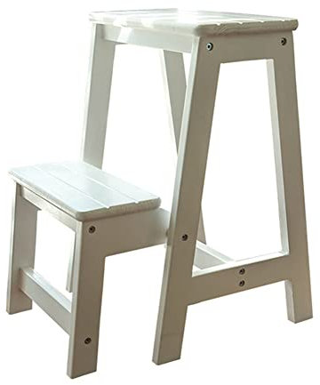 ABNNHK Solid Wood Stepladder Household Ladder Stool Dual-purpose Indoor Thickened Multifunctional Climbing Step Stool Small Stair Stool (Color 3 2 steps)