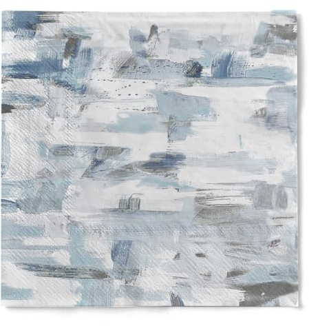 Mank Serviette Pablo, Einwegservietten Frühlingsservietten Sommerservietten aus Airlaid stoffähnlich oder Tissue Papierserviette grüne oder blaue Servietten (100, 40 x 40cm, Tissue Blau)