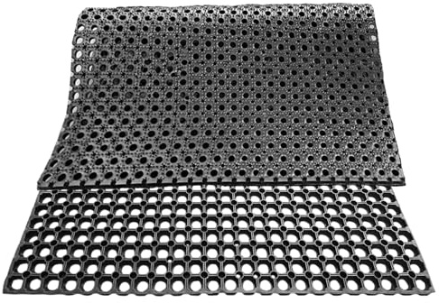 EDL Heavy Duty 22 mm Rubber Floor Mat Extra Large Commercial Entrance Mat with Drainage Holes Non Slip Anti Fatigue Outdoor for Industrial Use in Garage Kitchen Restaurant & Workspaces (100 x 150 cm )