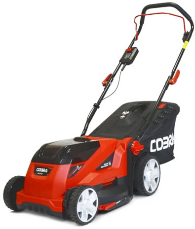 Cobra MX3440VX 40V Cordless Lawnmower with 2.5Ah Battery & Charger – 34cm Cutting Width, 40L Grass Bag, 5 Height Settings