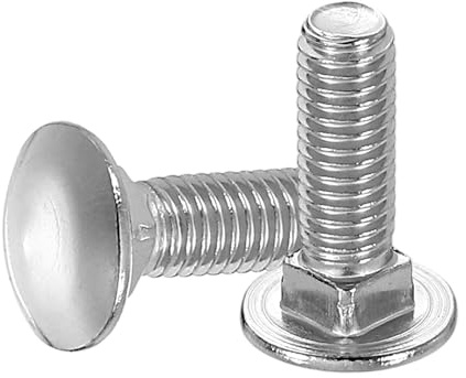 sourcing map 30 pernos de carruaje, M5 x 16 mm, acero inoxidable 18-8 (304), tornillos de cabeza redonda y cuello cuadrado para accesorios de fijación, color plateado