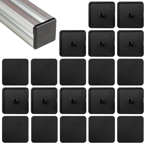 20 Stück Endkappe Aluprofil 40x40 Abdeckkappen Aluprofil Kunststoff Schutzkappen,Item Profil 40x40,Aluprofil Deckel,Aluprofil Kappe Profil,Schwarz