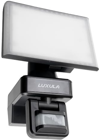 LUXULA LED Außenstrahler Bewegungsmelder 20W 2100lm, IP54 | mit Bewegungsmelder, drehbar/neigbar für Wand- und Eckmontage, IP54, LED Fluter für Garten und Auffahrt, 4000K