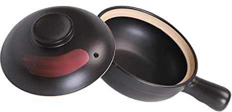 VALICLUD Cazuela De Barro Para Cerámica Pequeña Mango, Olla Para Guisar Comida, Cocina Doméstica, Barro Natural, Uso Cocina a Gas, Utensilio Para Estofados y Sopas, Adecuado Persona