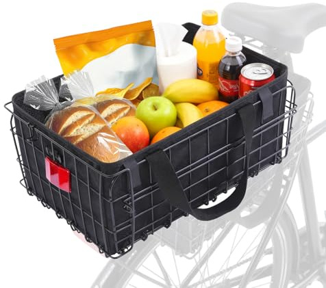 Grande cestino per cani per biciclette con tasca interna rimovibile, cestino per bicicletta portatile da viaggio, borsa impermeabile per la parte anteriore/posteriore/lato della bicicletta, accessori