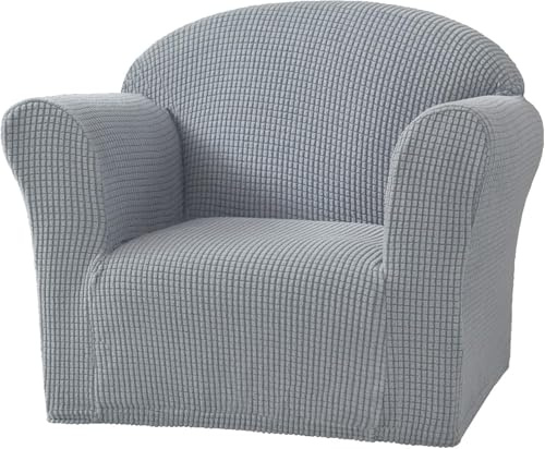 Kinder Sofa Husse Stretch Für Kindersessel, Atmungsaktiv Kinder Couchhusse Schutzbezug Für Kleine Sessel & Sofas ，Rutschfester Sofa Bezug Waschbar(Light Gray)