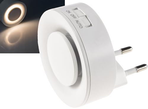 Nattlampa med rörelsesensor, 230V, stickkontakt för nattlampa, stickkontakt för lampa med skymningssensor, varmvit