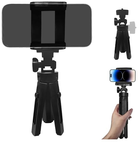 Compact Desktop Phone Stand with 360° Adjustable Head, The Perfect Tripod for Phone and Stable Tripod for Smartphone, Ideal for Live Streaming, Selfies and Viewing
