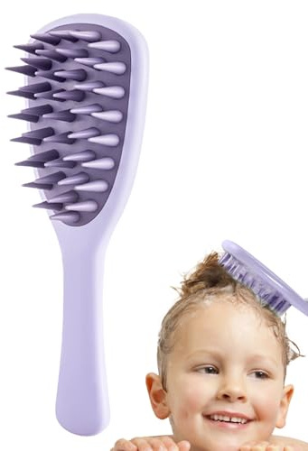 Cepillo de champú – Cepillo de ducha con mango largo, agarre cómodo | masajeador de cuero cabelludo, estimulador de crecimiento, herramienta de limpieza para mujeres, hombres y niños |