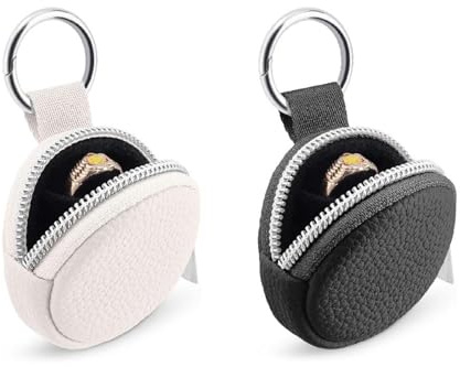Duronge mini joyero viaje pequeño mujer organizador pendientes anillos estuche maquillaje neceser portátil cuero pu llavero bolsa gimnasio regalo niña accesorios joyas